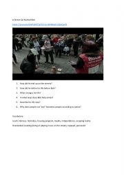 English Worksheet: A street Cat named BOB 