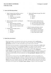 English Worksheet: A foreigner in Australia