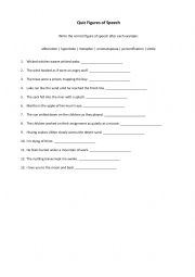 English Worksheet: Figures of Speech worksheet