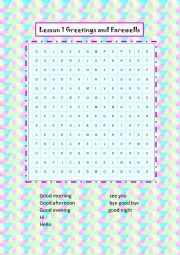 English Worksheet: Greetings and Farewells