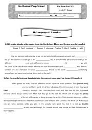 English Worksheet: mid term test3