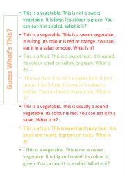 Guess Fruit And Vegetables