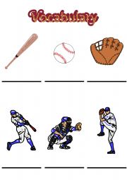 English Worksheet: baseball fun
