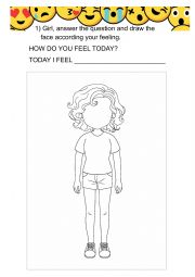 English Worksheet: How do you feel today?