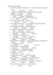 English Worksheet: Linking words