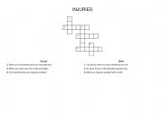 English Worksheet: Injuries - Crossword