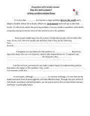 Problem solution essay