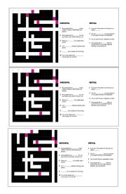 English Worksheet: Leisure time crossword