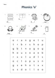 English Worksheet: phonics o