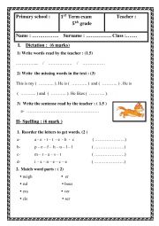English Worksheet: 5th grade exam