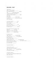 English Worksheet: Aerosmith Crying lyrics