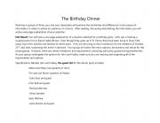 English Worksheet: Plan a birthday dinner
