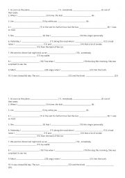 English Worksheet: past simple or continuous