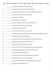 English Worksheet: Question words 1