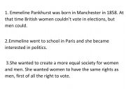 English Worksheet: emmeline pankhurst biography
