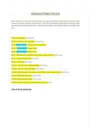 English Worksheet: Hacksaw ridge worksheet