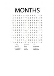 English Worksheet: months of the year crossword