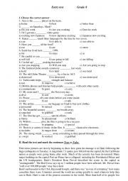 English Worksheet: Entry test