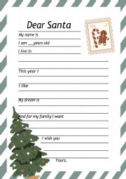 English Worksheet: A letter to Santa