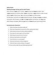 English Worksheet: Action Verbs