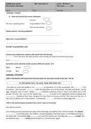 English Worksheet: mid term test n2 