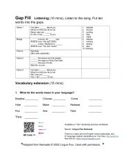English Worksheet: Namaste Gap Fill