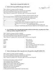 English Worksheet: Plans for the Weekend