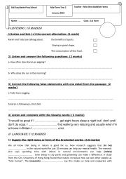 English Worksheet: mid term test 2 