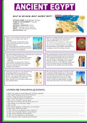 English Worksheet: THE ANCIENT EGYPT