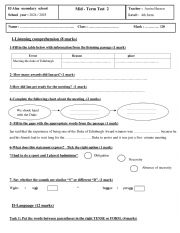 English Worksheet: mid- term test 2