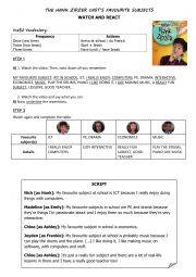 English Worksheet: CO - HANK ZIZPER FAVOURITE SUBJECT 