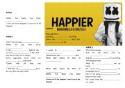 English Worksheet: Happier - Bastille (Listening)