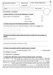 English Worksheet: mid term test 2