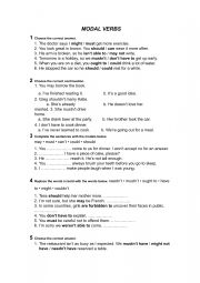 English Worksheet: Modal verbs