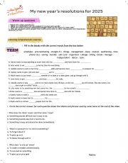 English Worksheet: New year resolutions - A2 teens