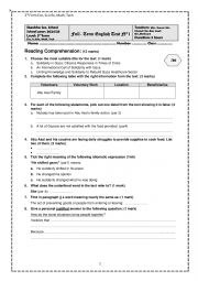 English Worksheet: 3rd form test
