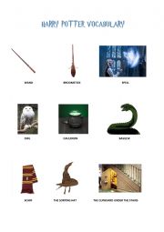 English Worksheet: HARRY POTTER VOCABULARY