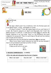 English Worksheet: mid term test