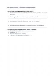 English Worksheet: Extra reading questions - The loneliest boy in Britain