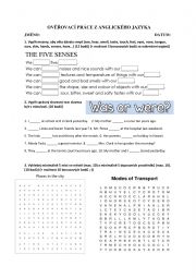 English Worksheet: Five senses - test