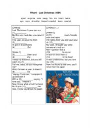 English Worksheet: Wham! - Last Christmas song worksheet