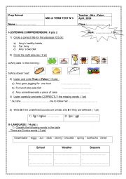English Worksheet: mid term test