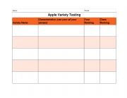 English Worksheet: Apple Variety Testing Chart