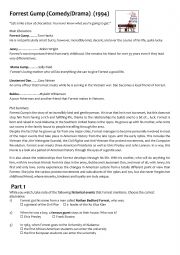 English Worksheet: forrest gump video questionnary