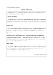 English Worksheet: schools of the future