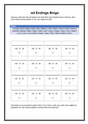 Ed Endings Bingo 