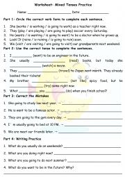 English Worksheet: Mixed tenses