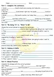 English Worksheet: Mixed tenses