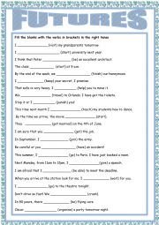 English Worksheet: Futures