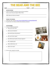 English Worksheet: THE BEAR AND THE BEE